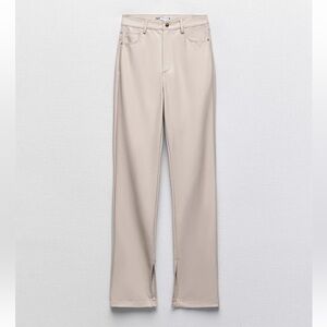 ZARA Faux Leather Flared Slit Pants